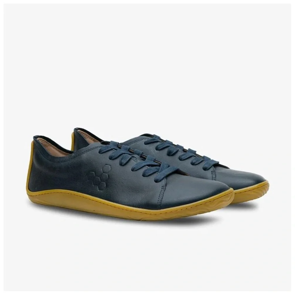 Vivobarefoot Addis Dark Blue Leather Shoes with Minimalist Design US12 Men - Picture 1 of 8